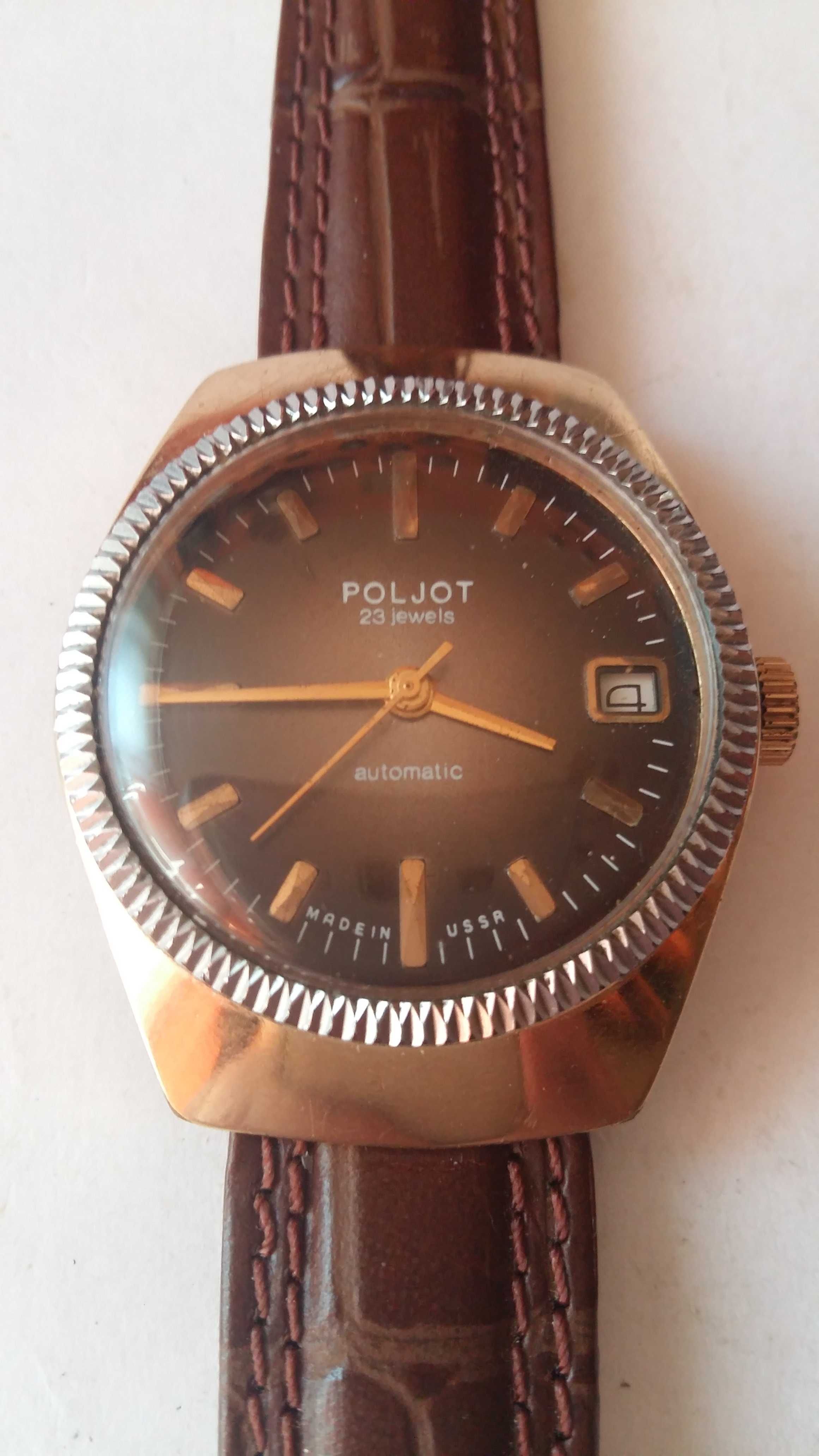 Zegarek Poljot Automat 37 mm bk. pozłacany.