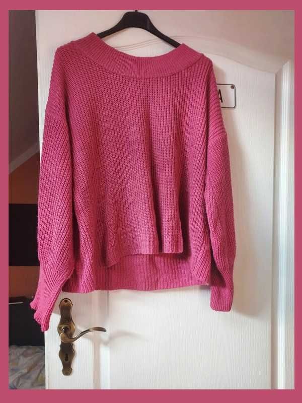 Sweter różowy XL / 42 - L / 40 oversize brudny róż