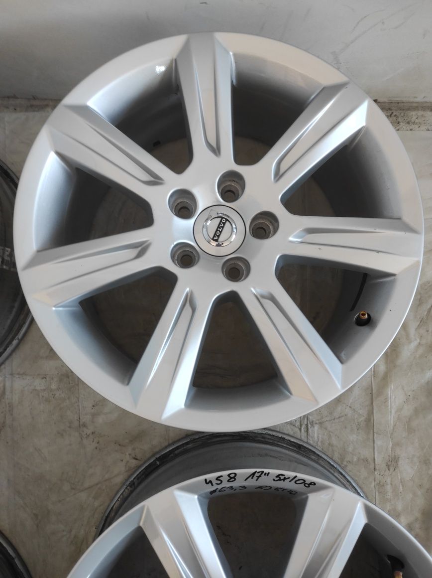 458 Felgi aluminiowe ORYGINAŁ VOLVO R 17 5x108 otwór 63,3 Bardzo Ładne