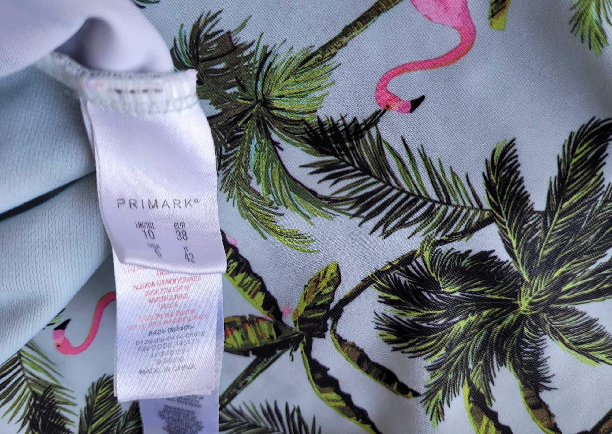 Jednocześciowy kostium strój kąpielowy 38,M flamingi palmy Primark