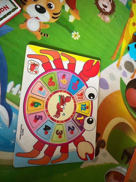 !!! 3 sztuki- komplety edukacyjne drewniane puzzle/sorter/układanka