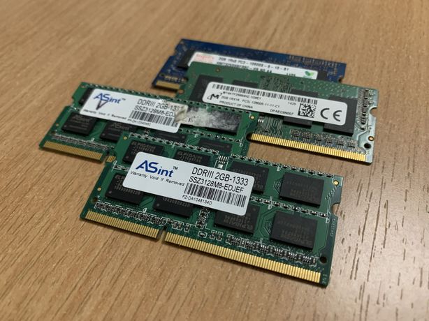 ОЗУ (RAM) для ноутбука / DDR 3 / 1333 Ghz/ Об’єм 2 Gb (4 шт)