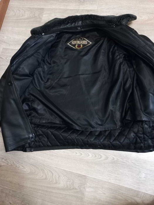 Зимняя кожаная мужская куртка