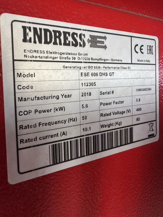 Agregat prądotwórczy Endress ESE 606 , silnik Honda GX 390