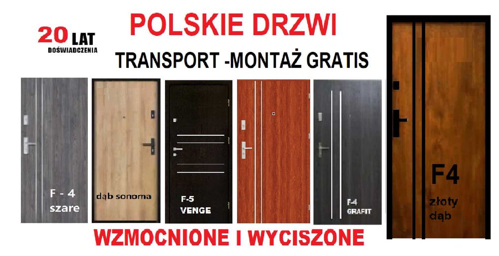 DRZWI zewnętrzne WEJŚCIOWE do mieszkania -wewnątrzklatkowe z montażem