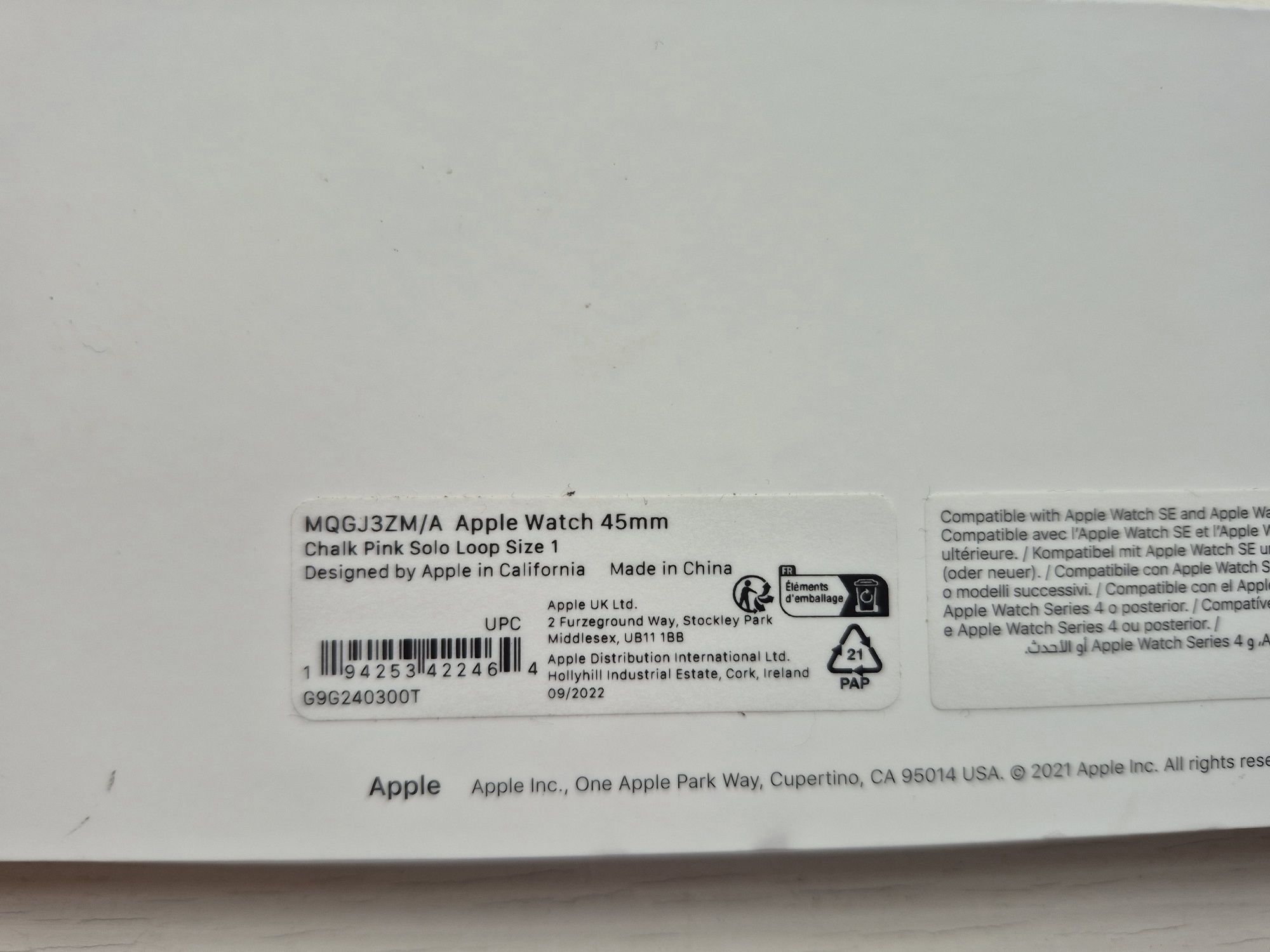 Pasek do zegarka Apple Watch Chalk Pink 45 mm size 1