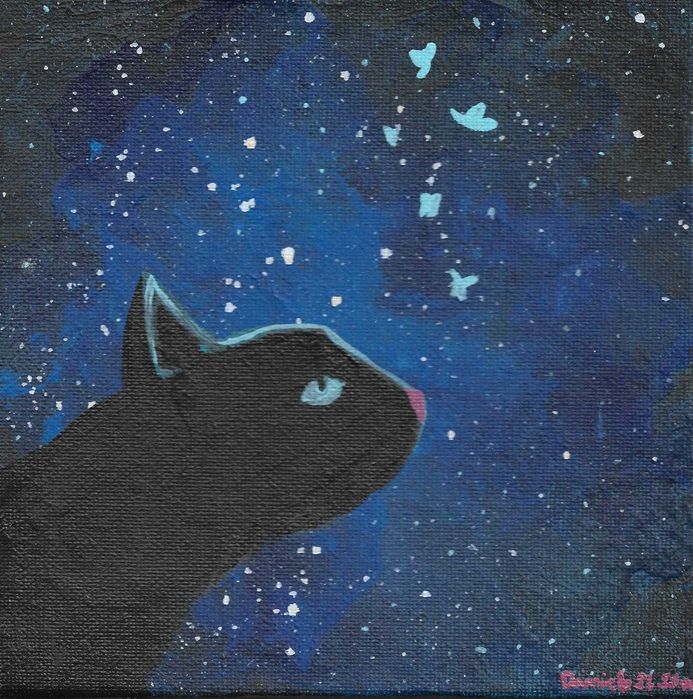 Quadro "O gato da noite"