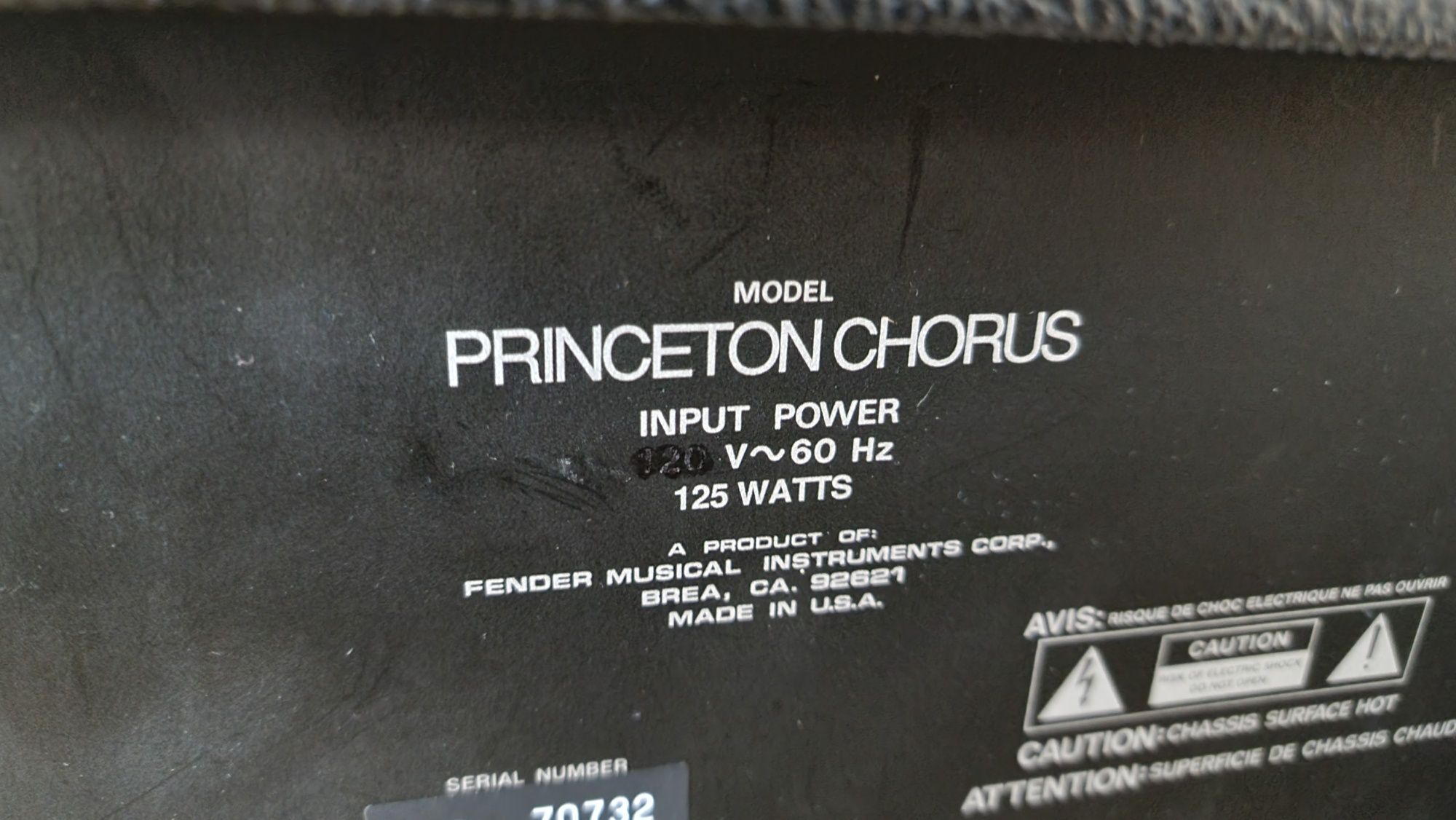 Amplificador Fender Princeton Chorus, 125 Watt, made in USA