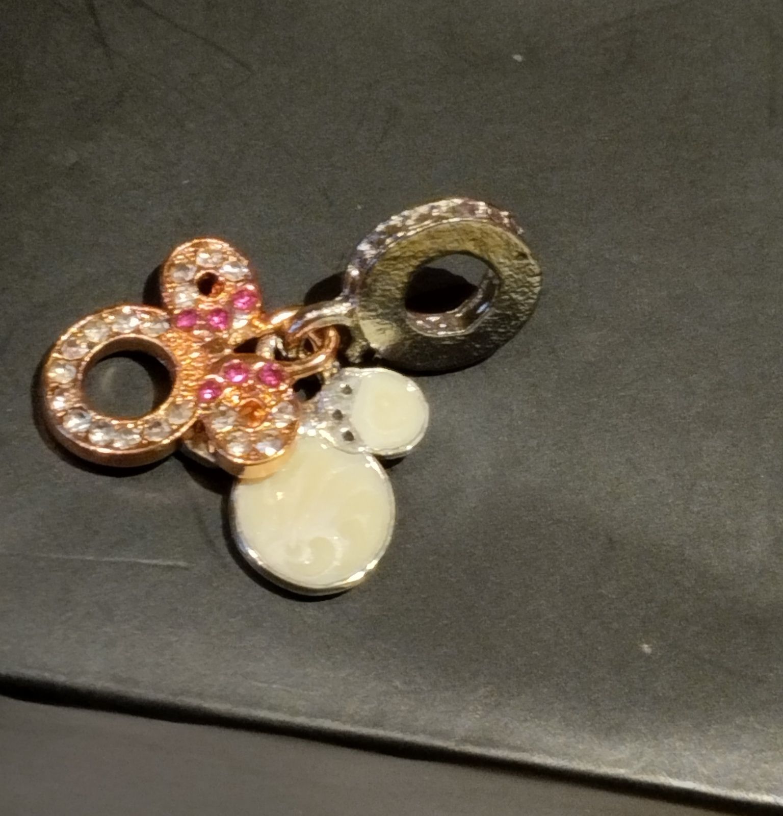 Charms Myszka Miki 2 zawieszki cyrkonie do bransoletki Pandora 925S