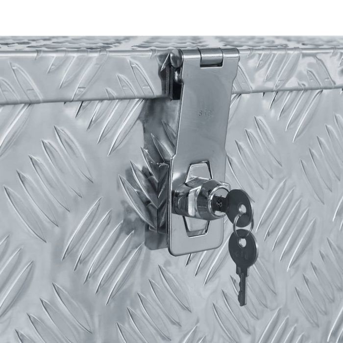 Vidaxl Aluminiowa Skrzynia, 80 X 30 X 35 Cm, Srebrna