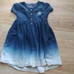 227-> CUDO jeansowa sukienka cieniowana F&F r.116/122 5-7Y ombre