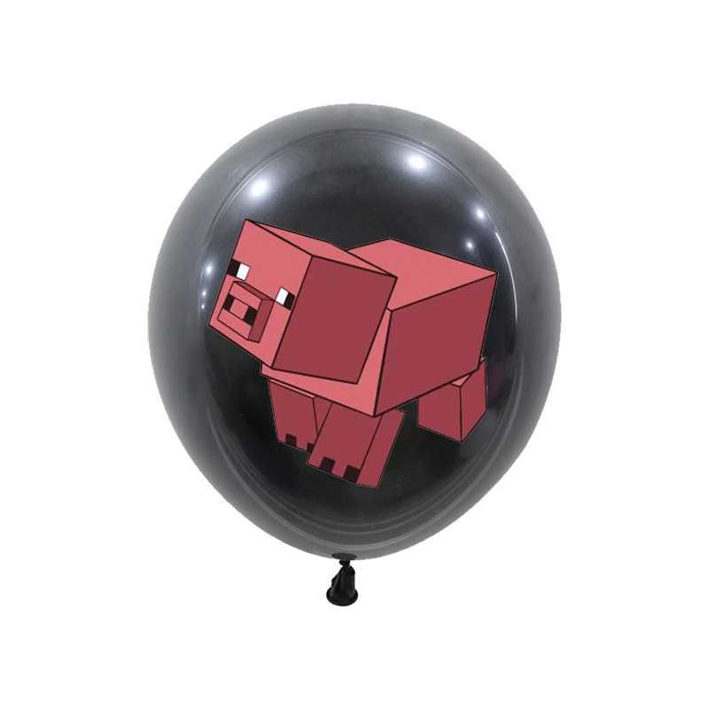 Balony lateksowe Minecraft Steve Pixel Creeper zestaw 12 szt dekoracja