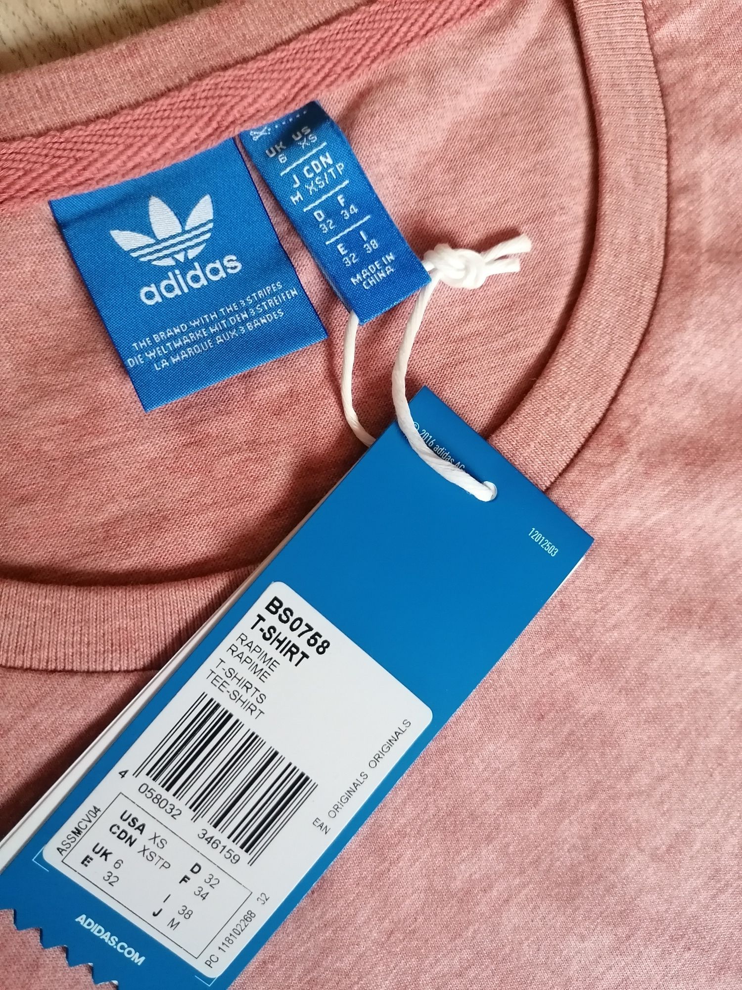 Koszulka Adidas Originals 32 XS nowa różowa