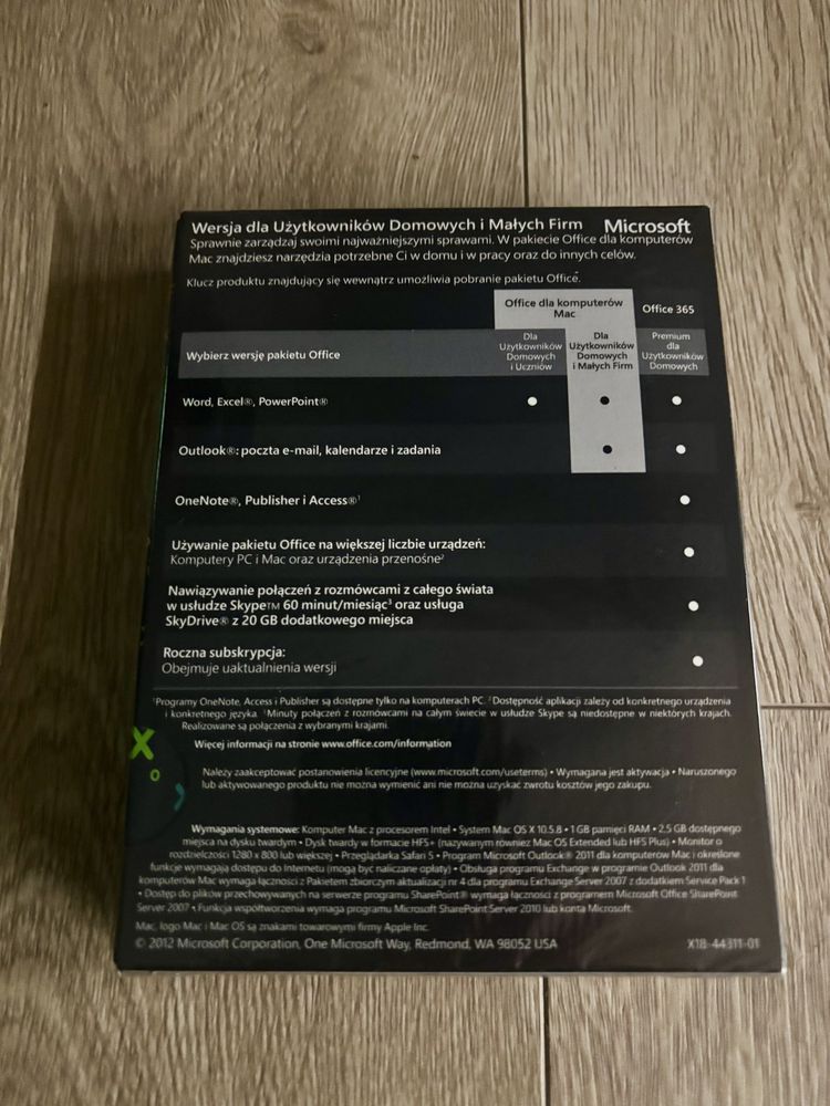 Microsoft Office Mac 2011 Dom i Firma BOX