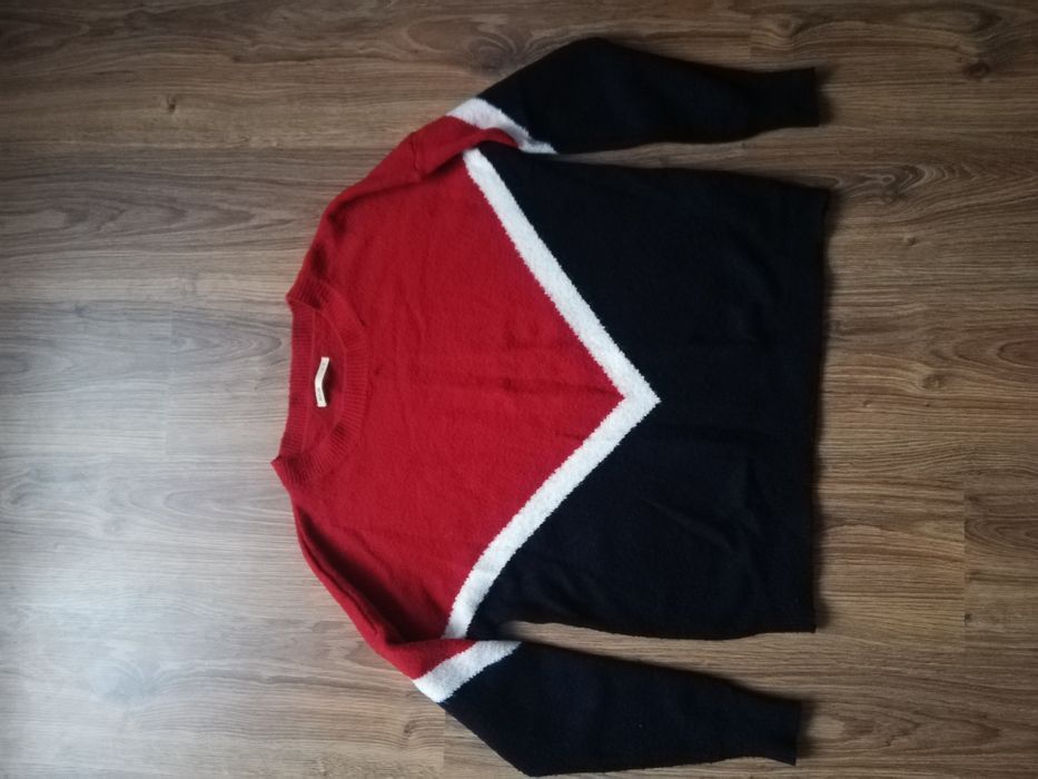 Sweter czerwony granatowy oversize HOUSE rozmiar S