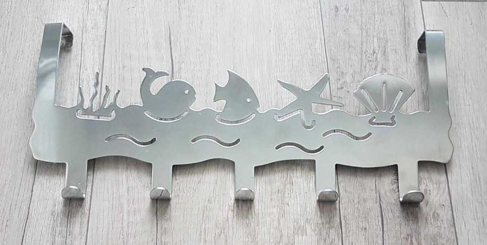 Wieszak na drzwi stalowy chrom 5 haczyków