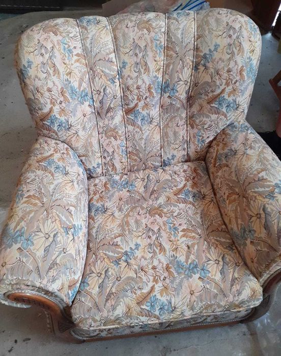 Cadeirão sofá florido- par