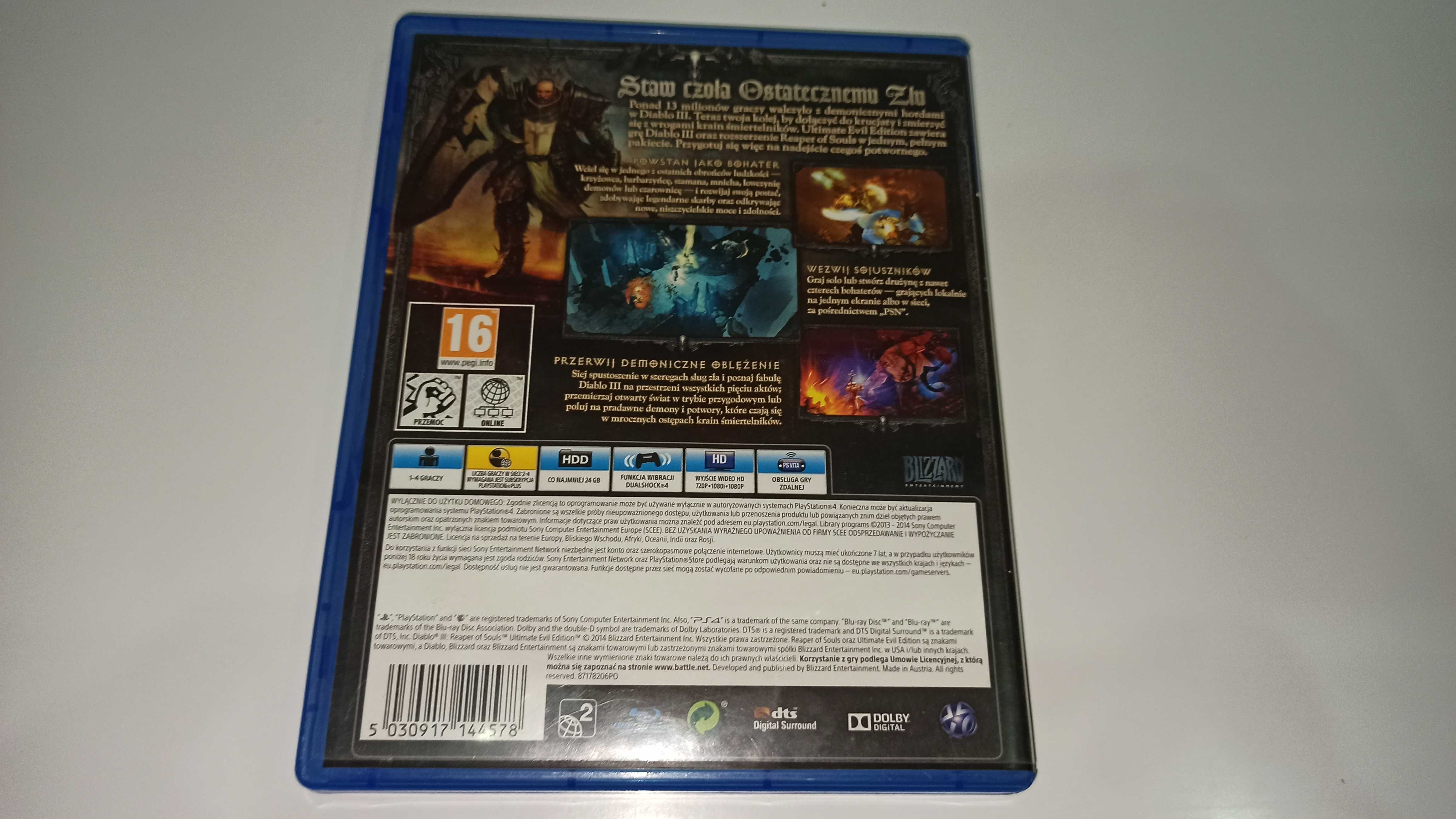 ps4 DIABLO III 3 REAPER OF SOULS PL postacie mówią po polsku