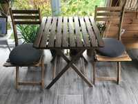 Stół stolik ogrodowy z 2 krzesłami zestaw balkonowy ikea askholmen