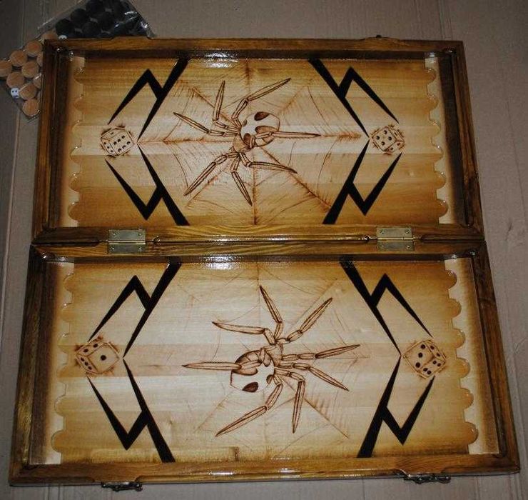 Подарунок руч роботи нарди павуки 60см. Нарды паук подарок муж.