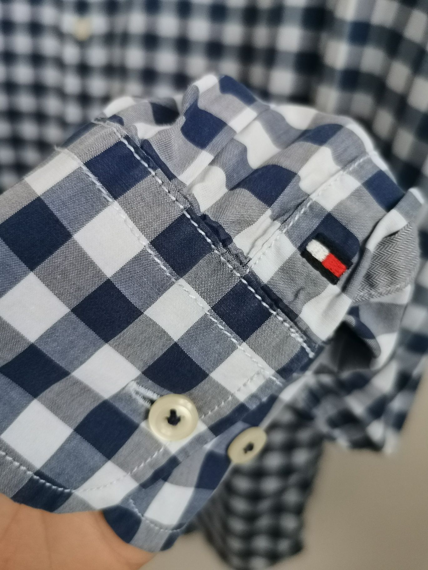 Tommy Hilfiger koszula męska logowana w kratkę slim fit M