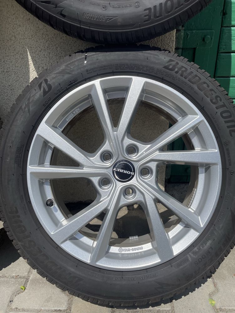 Felgi aluminiowe Borbet 17” 5x112 + opony Zima Bridgestone – stan bdb!