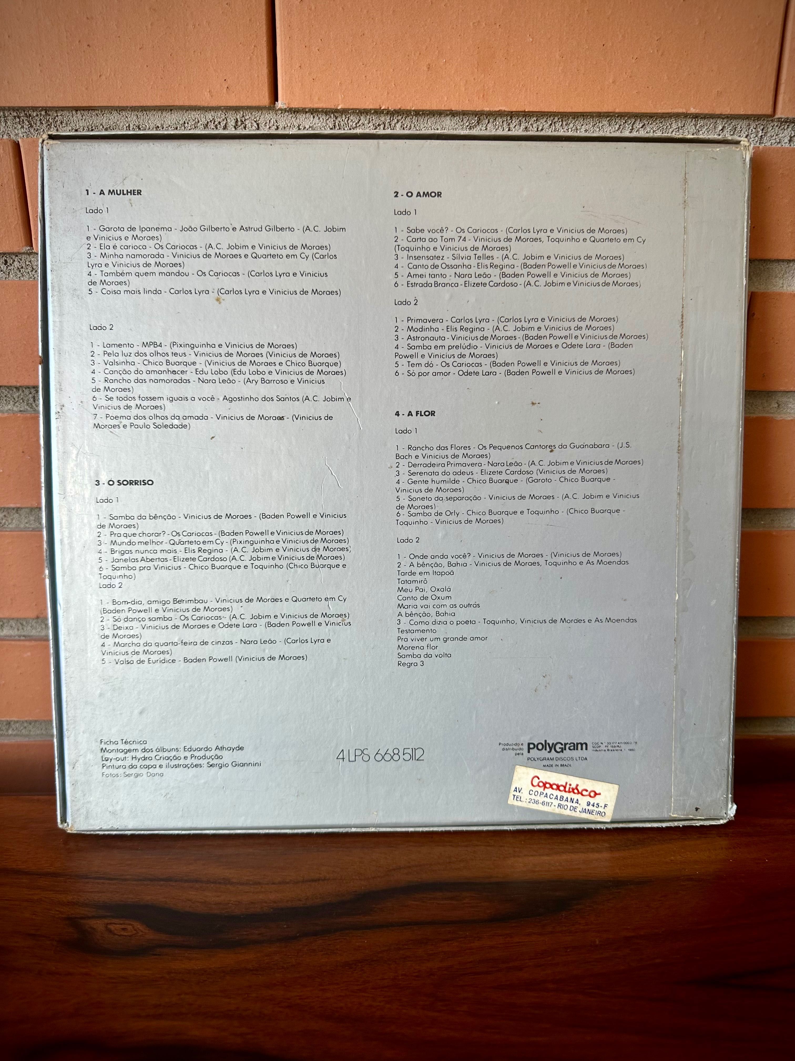 4 discos de vinil Vinicius de Moraes