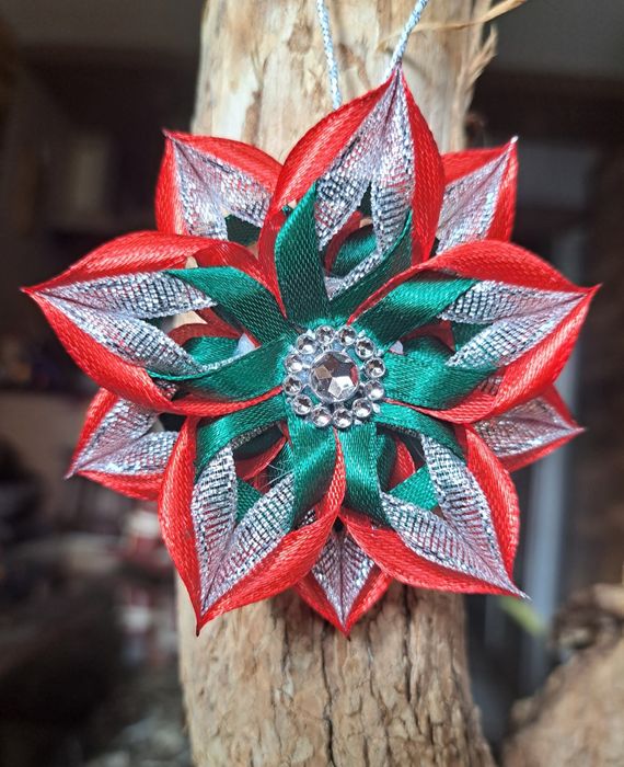 Gwiazdki na choinkę handmade satyna