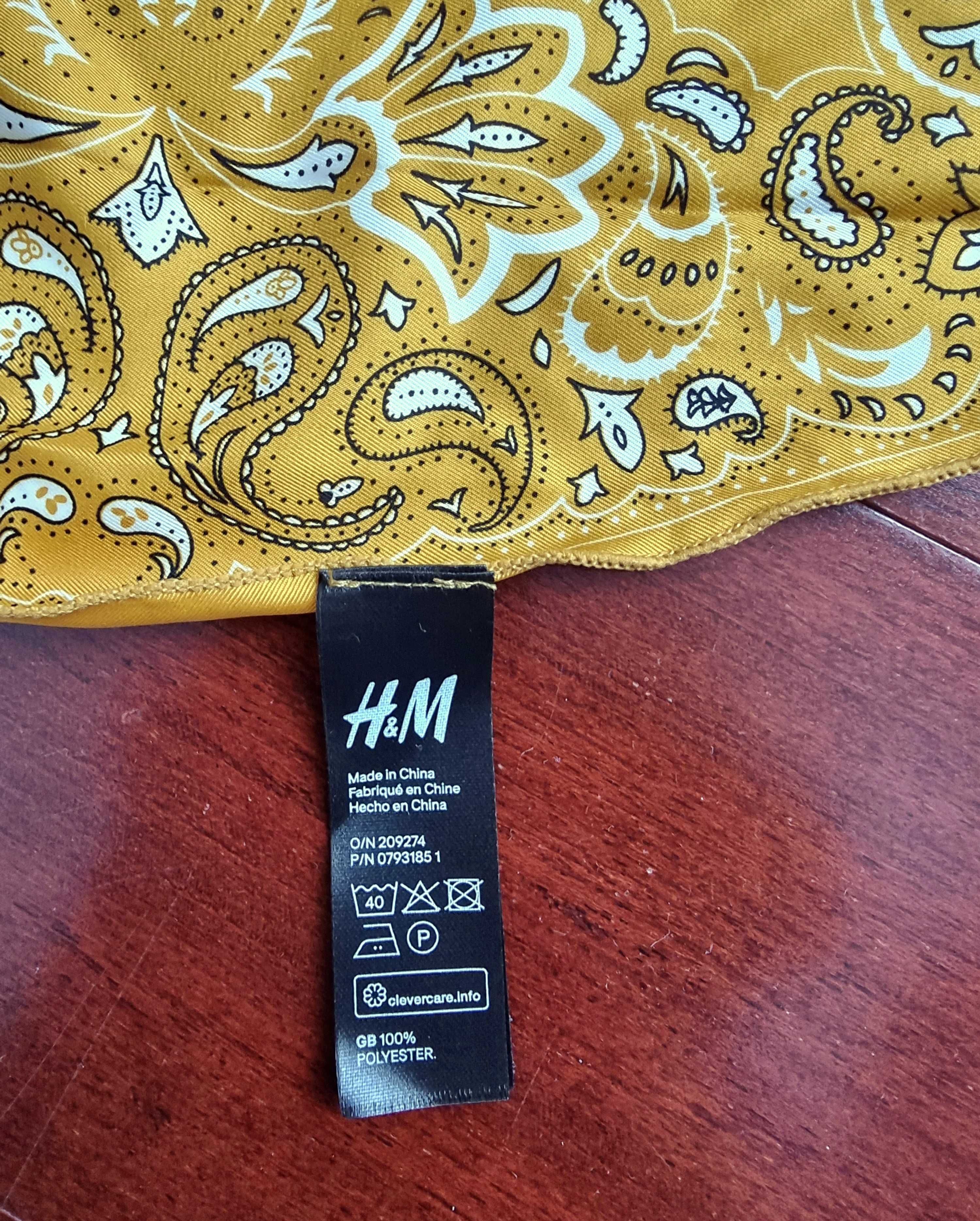 Lenço para o cabelo/ bandana amarela torrada com padrão H&M
