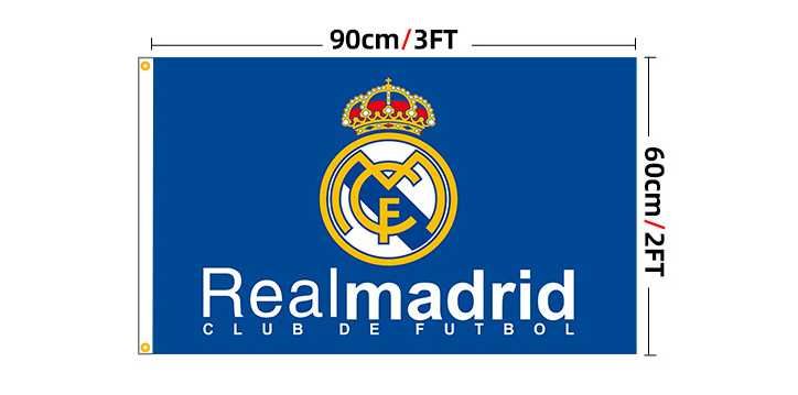 Flaga Real Madryt wymiary 60x90cm + GRATIS BRELOK