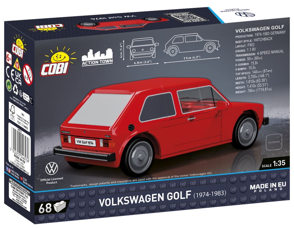 Samochód VOLKSWAGEN GOLF 1974 klocki cobi 24613