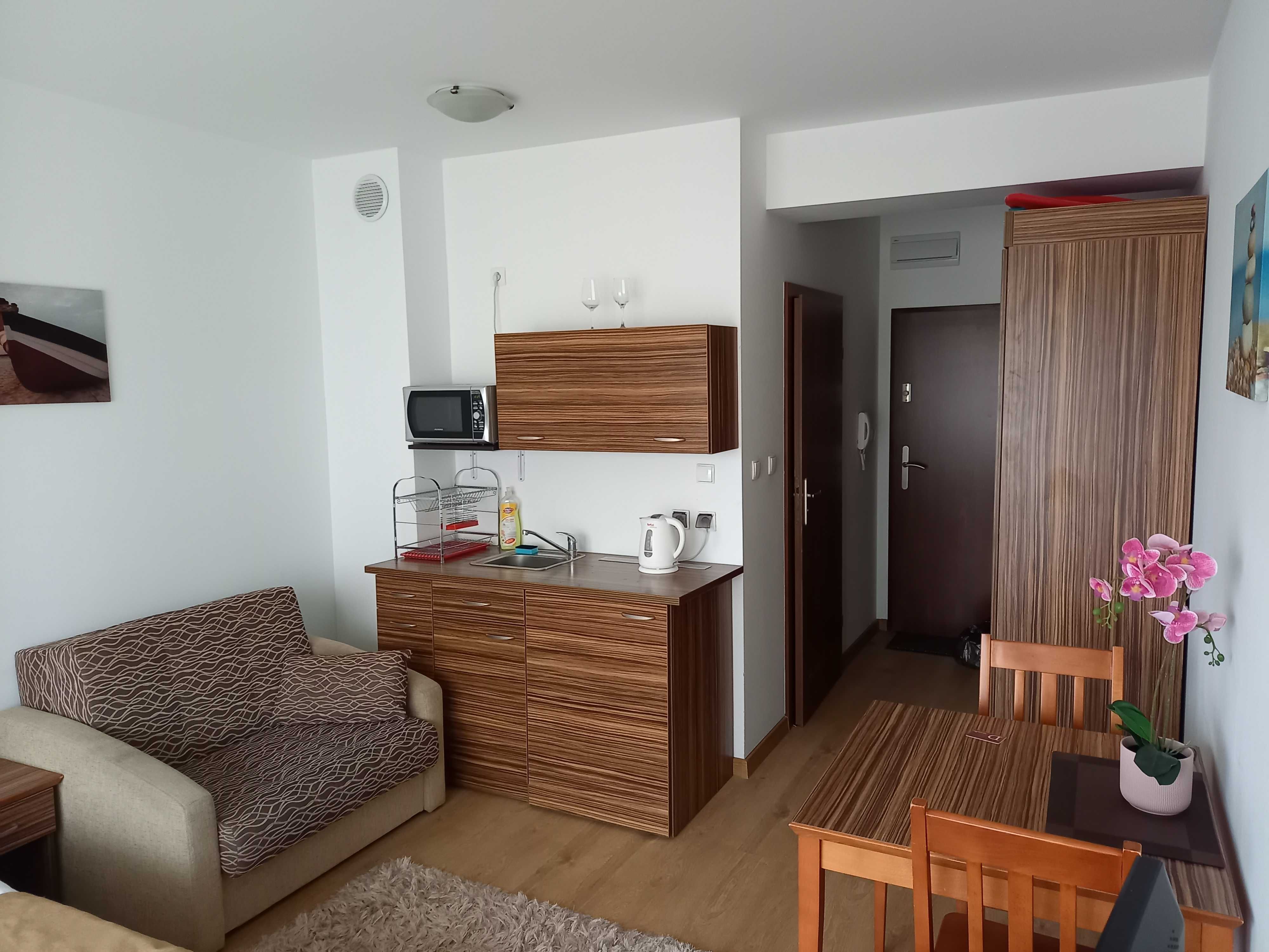 Apartament Kołobrzeg Arka przy plaży widok na morze aneks kuchenny