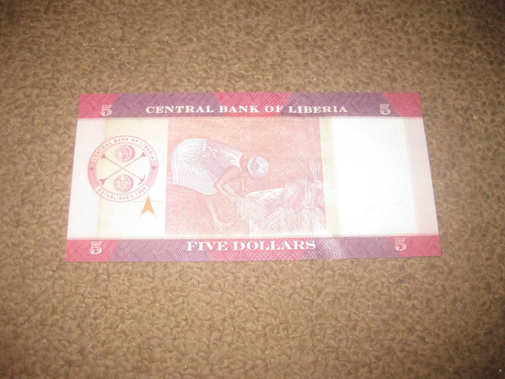 Nota da Libéria "5 Dollars" UNC