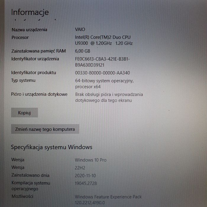 Laptop Sony Vaio TT 11XN