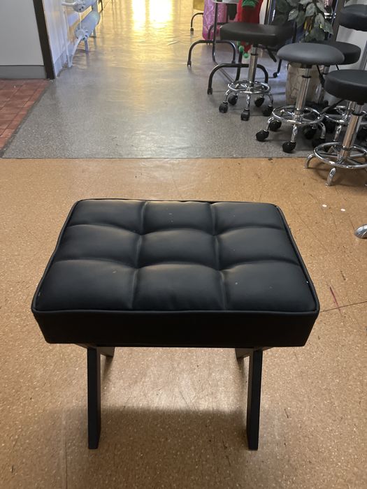 #Stołek#Skóra Czarna#NOWY#