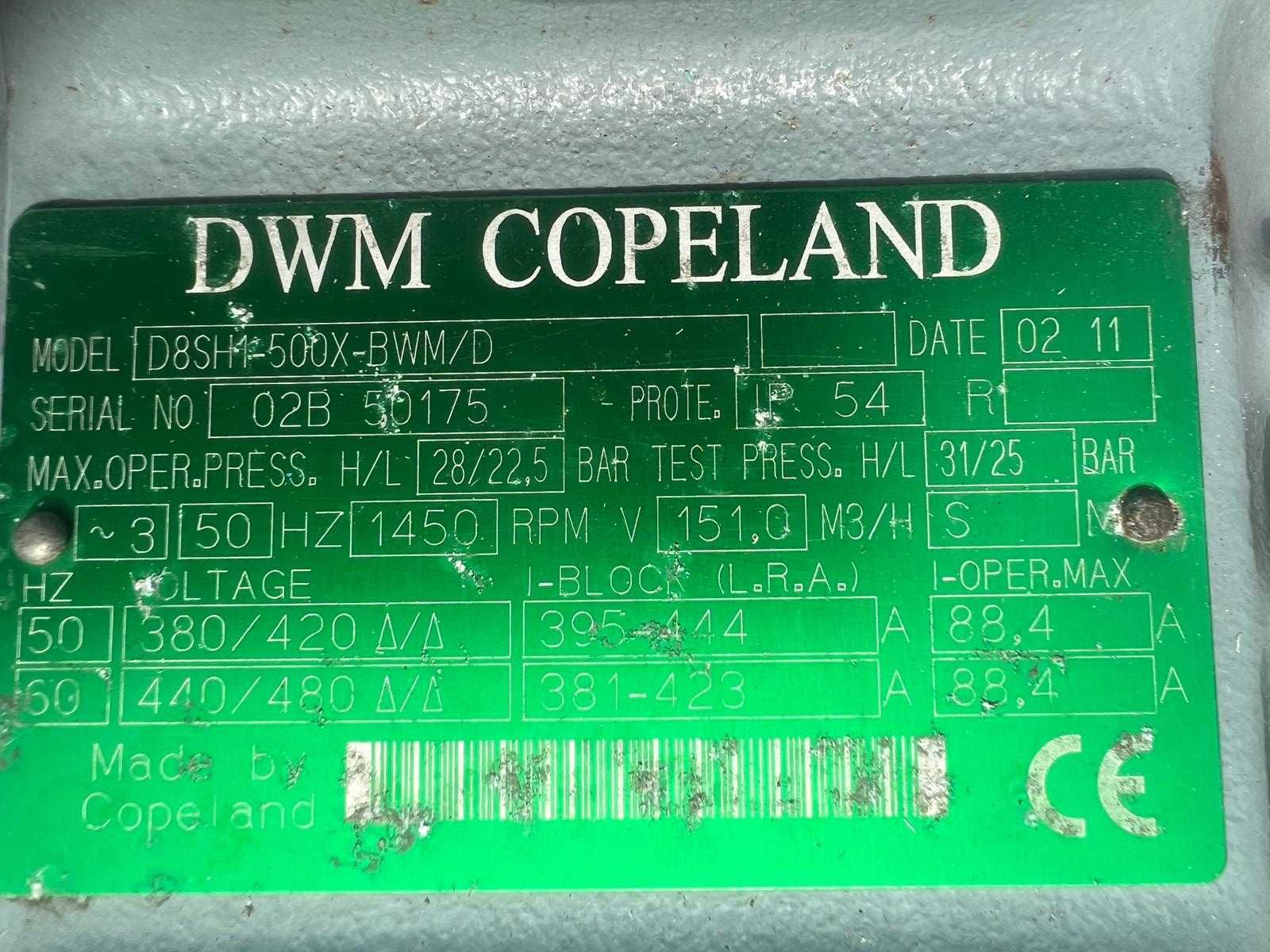 AGREGAT Chłodniczy SPRĘŻARKA Copeland D8SH1-500X-BWM/D 151m3/h