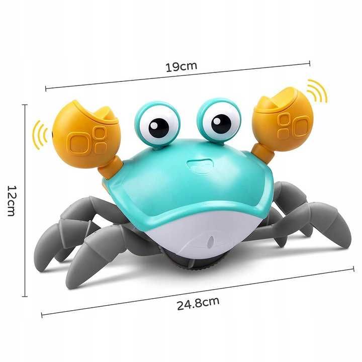 pełzający krab uciekający zabawka interaktywna robot led usb