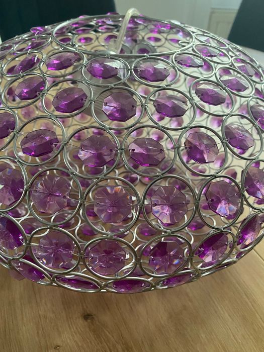 Lampa sufitowa wisząca candellux cristy fiolet