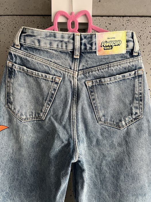 Spodnie jeansy balloon Atomówki The Powerpuff Girls Bershka rozmiar 32