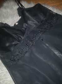 Sukienka, piżama, koszula nocna, czarna, M, L