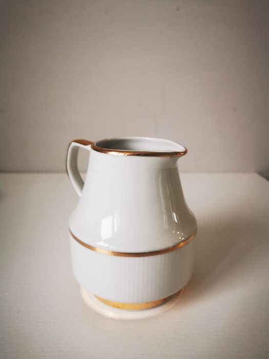 Mlecznik porcelana Ćmielów Chodzież biały złocenia vintage
