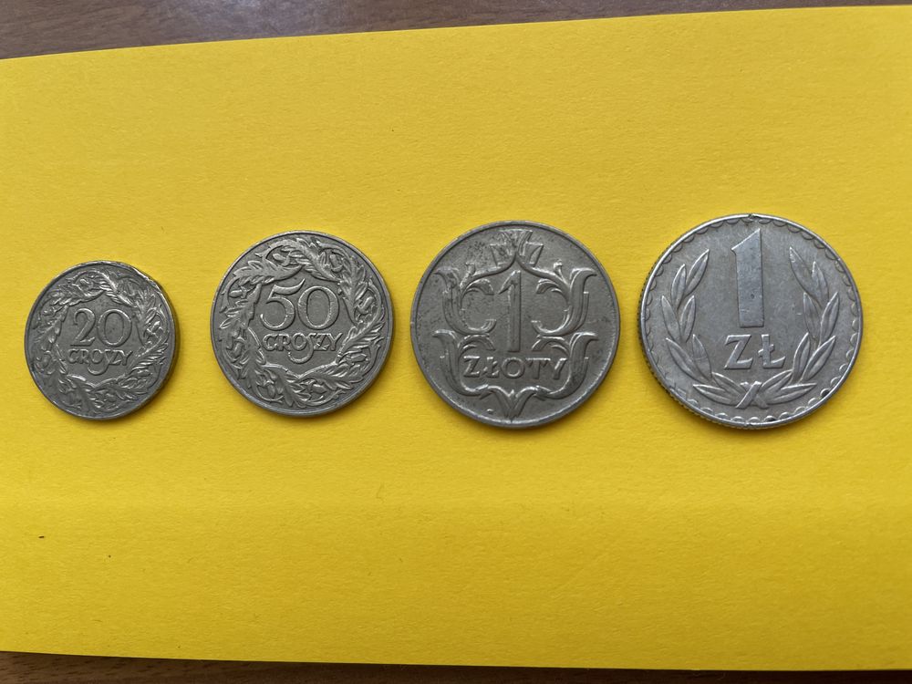 Monety - 20 gr, 50 gr, 1 zł - 1923 r 1929 r 1978 r