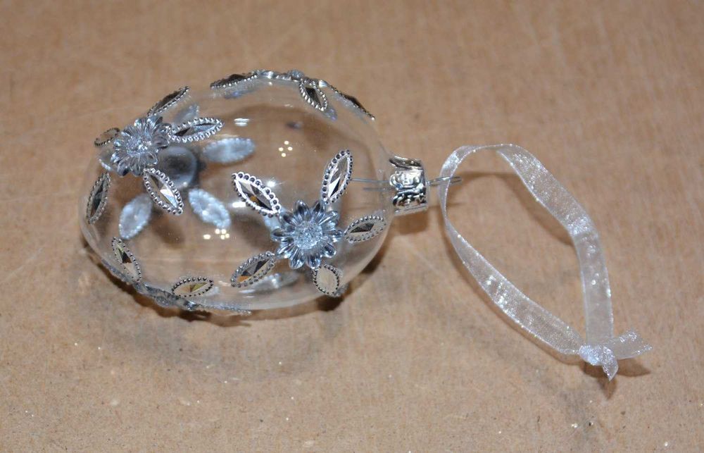 Ozdoba Wielkanocna Przezroczysta zawieszka jajo 9 cm