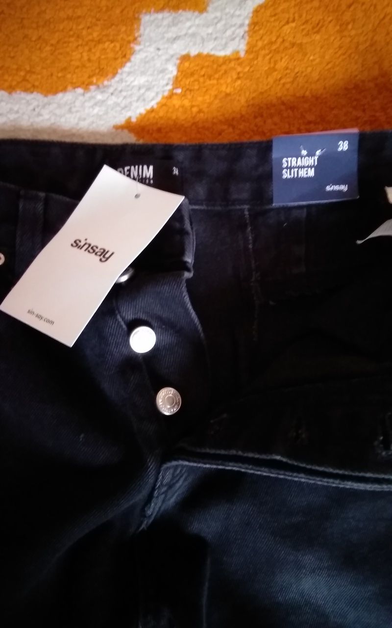 Spodnie Sinsay jeans czarne rozmiar 38 nowe z metką