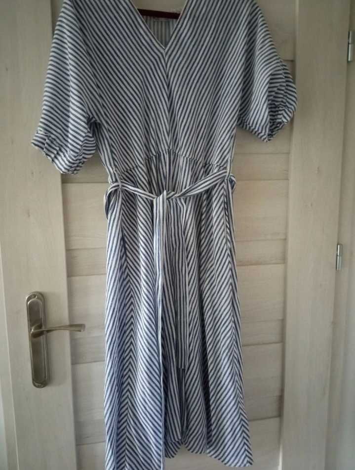 Reserved sukienka w paski w stylu retro MIDI maxi L