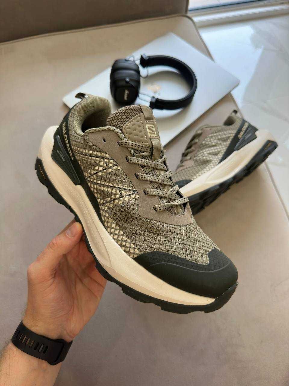 Чоловічі кросівки Salomon Elixir Activ хакі з чорним 6346 ТОП