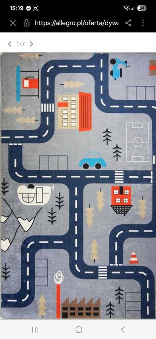 Dywan mata wykladzinowa ulica 80x150 dywan dla dziecka