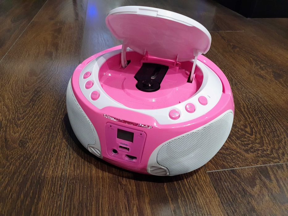 Radio / Radioodtwarzacz LENCO Różowy / CD / FM / Świecące / Karaoke