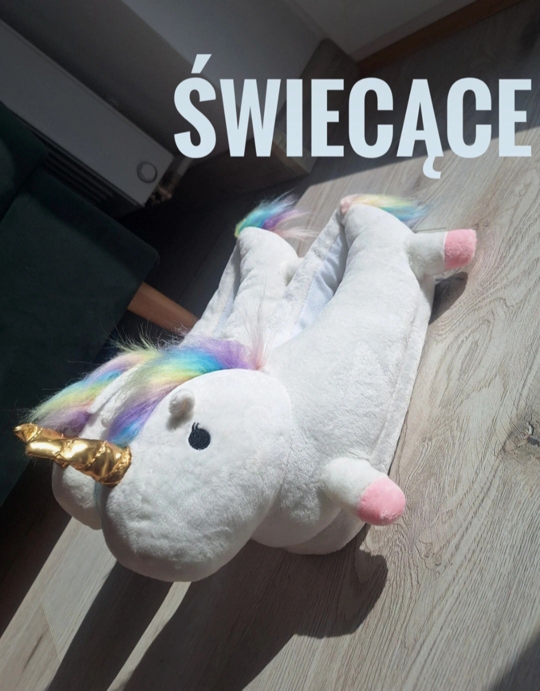 Kapcie świecące jednorożce