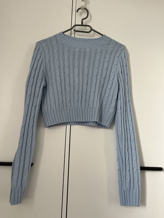 krótki niebieski sweterek H&M S